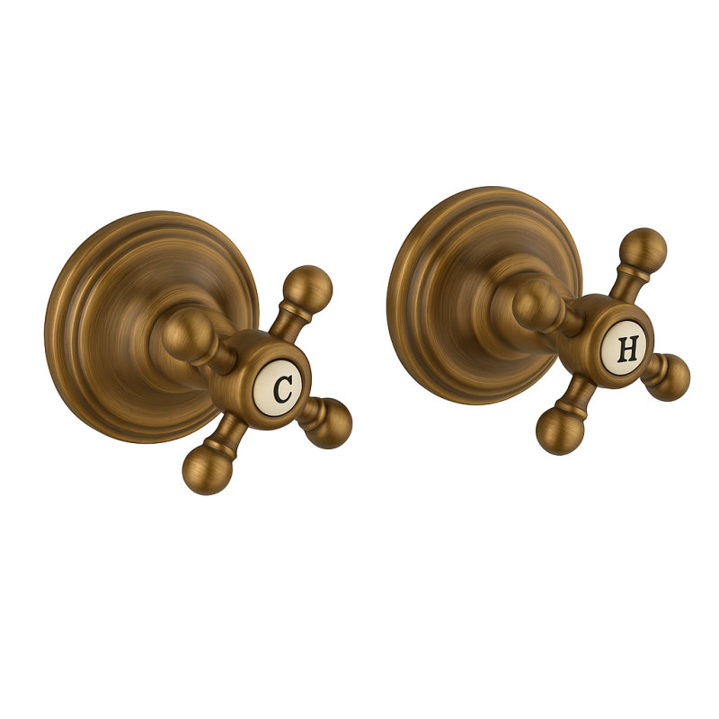 PB Classic set de douche encastré avec manettes croisillon en laiton 1208855342